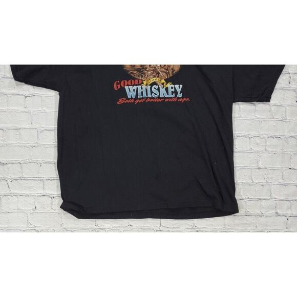 Biker T Shirt Old Bikes Good Whiskey Better With Age Motorcycle MENS SIZE XL - Picture 2 of 6
